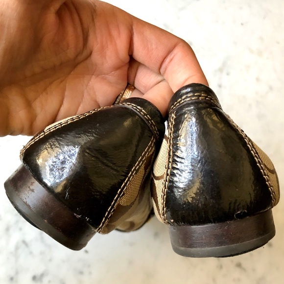 Coach Katrin Signature Canvas Brown Loafers Flats Shoes - Picture 7 of 7